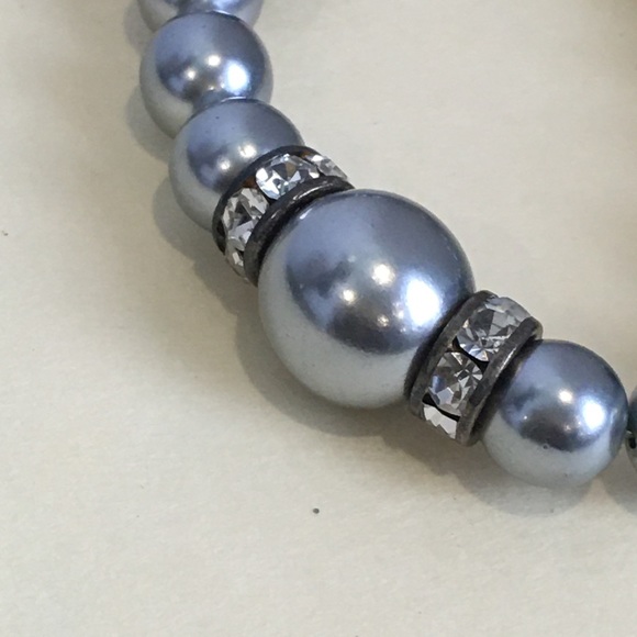 Genuine Swarovski Pearl and Crystal Rhinestone Rondelle Necklace Earring Set - Picture 8 of 8